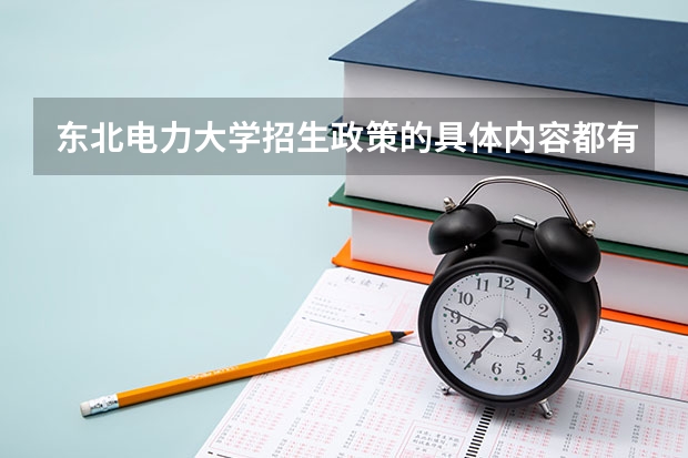 东北电力大学招生政策的具体内容都有哪些?求准确、详细的解答。。。