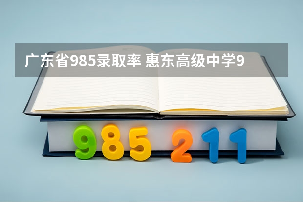 广东省985录取率 惠东高级中学985录取率